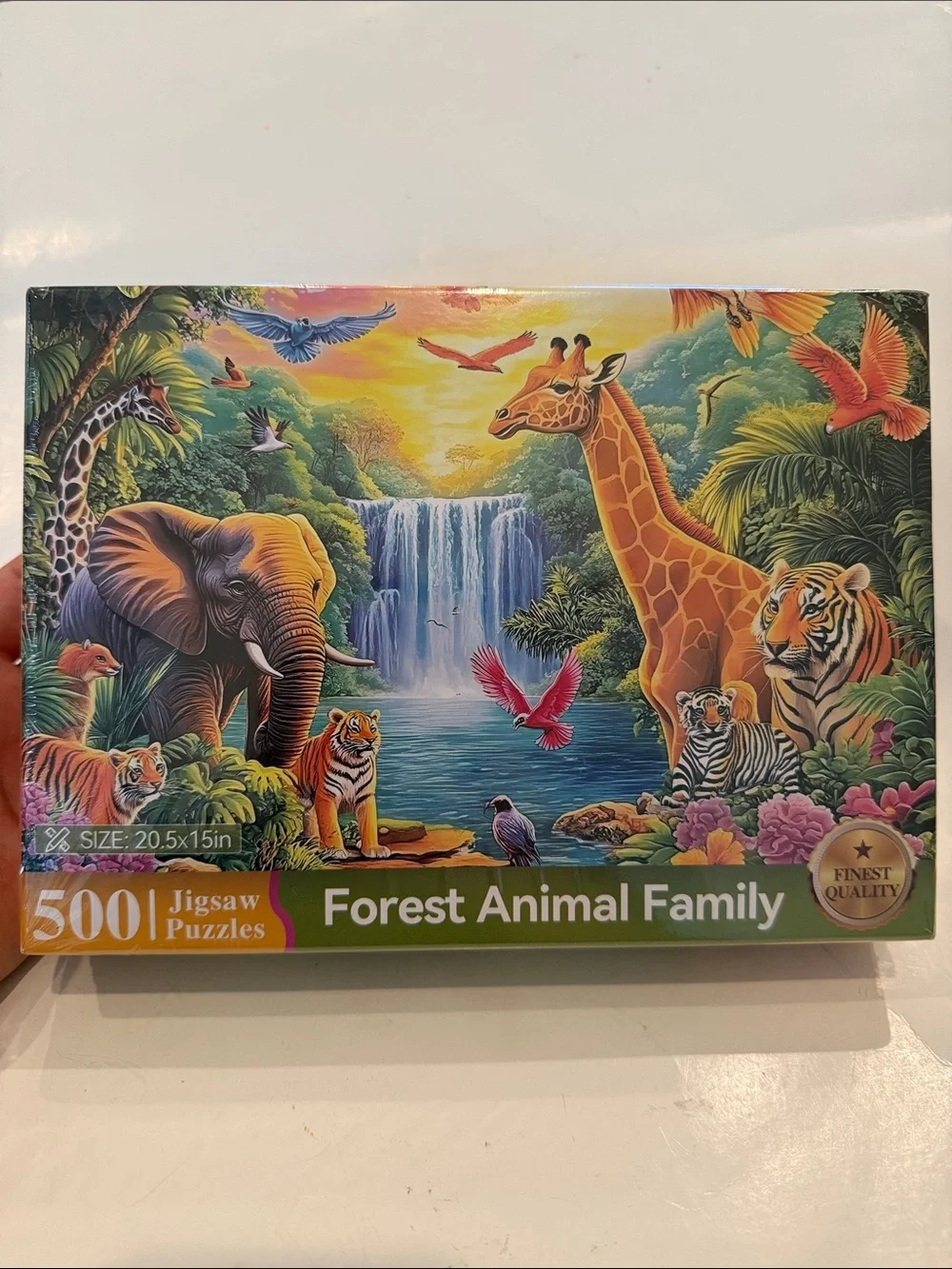 Forest Animal Family 500-Piece Jigsaw Puzzle - Colorful Wildlife Scene 20.5x15in